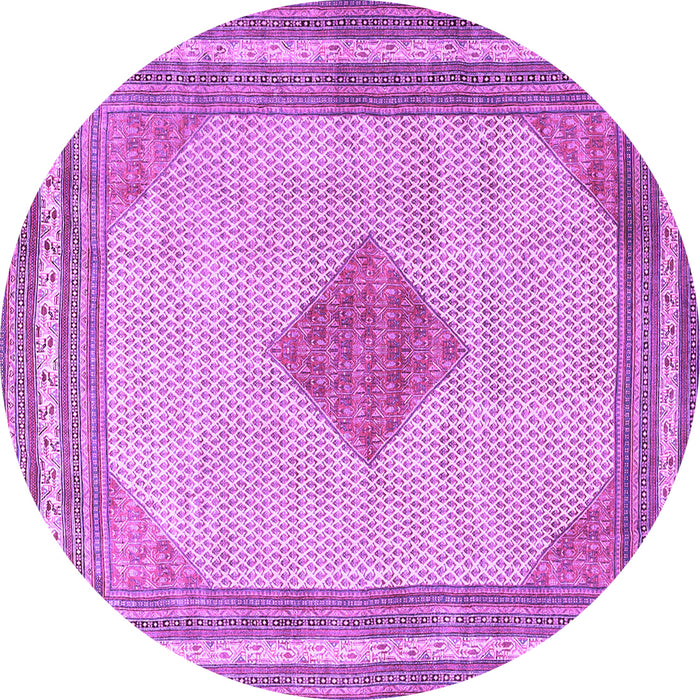 Round Machine Washable Persian Purple Traditional Area Rugs, wshtr3622pur