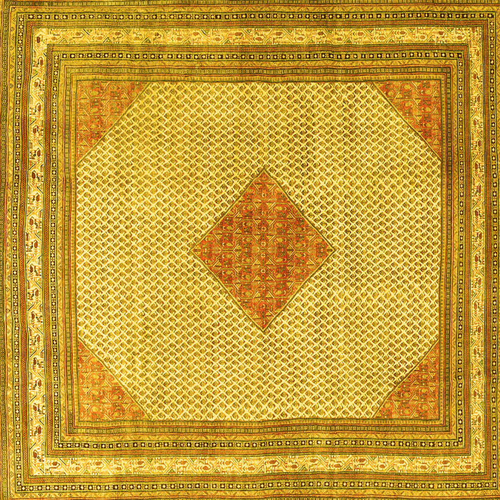 Square Persian Yellow Traditional Rug, tr3622yw
