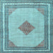 Square Machine Washable Persian Light Blue Traditional Rug, wshtr3622lblu