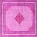 Square Machine Washable Persian Pink Traditional Rug, wshtr3622pnk