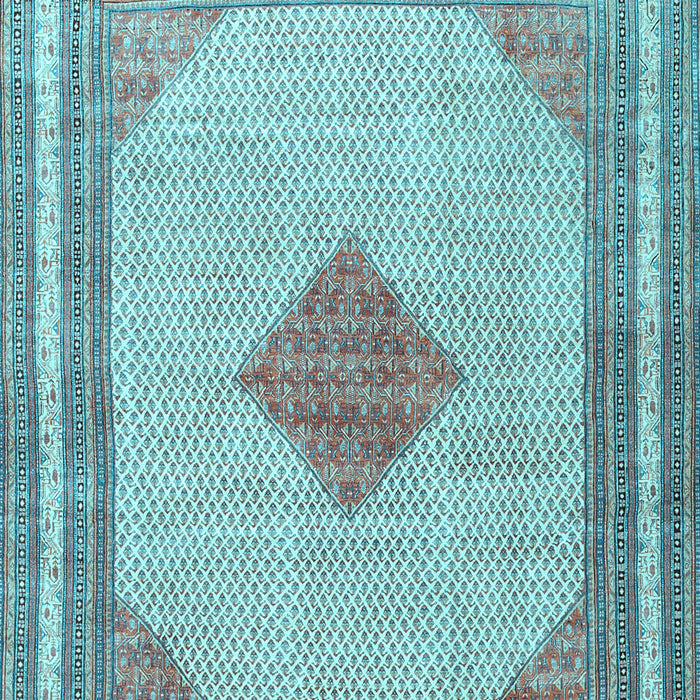 Machine Washable Persian Light Blue Traditional Rug, wshtr3622lblu