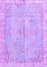 Machine Washable Persian Purple Bohemian Area Rugs, wshtr3623pur