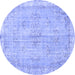 Round Persian Blue Bohemian Rug, tr3623blu