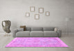 Machine Washable Persian Pink Bohemian Rug in a Living Room, wshtr3623pnk