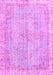 Machine Washable Persian Pink Bohemian Rug, wshtr3623pnk