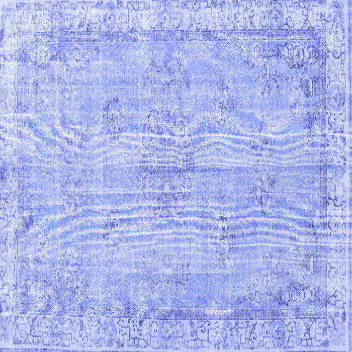 Square Machine Washable Persian Blue Bohemian Rug, wshtr3623blu