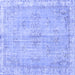 Square Machine Washable Persian Blue Bohemian Rug, wshtr3623blu