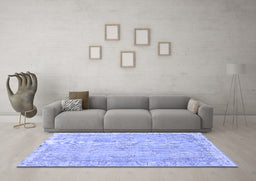 Machine Washable Persian Blue Bohemian Rug in a Living Room, wshtr3623blu