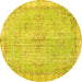 Round Persian Yellow Bohemian Rug, tr3623yw