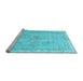 Sideview of Machine Washable Persian Light Blue Bohemian Rug, wshtr3623lblu