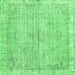 Square Machine Washable Persian Emerald Green Bohemian Area Rugs, wshtr3623emgrn
