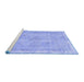 Sideview of Machine Washable Persian Blue Bohemian Rug, wshtr3623blu