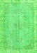 Serging Thickness of Machine Washable Persian Green Bohemian Area Rugs, wshtr3623grn