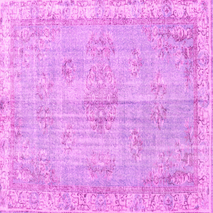 Square Machine Washable Persian Pink Bohemian Rug, wshtr3623pnk