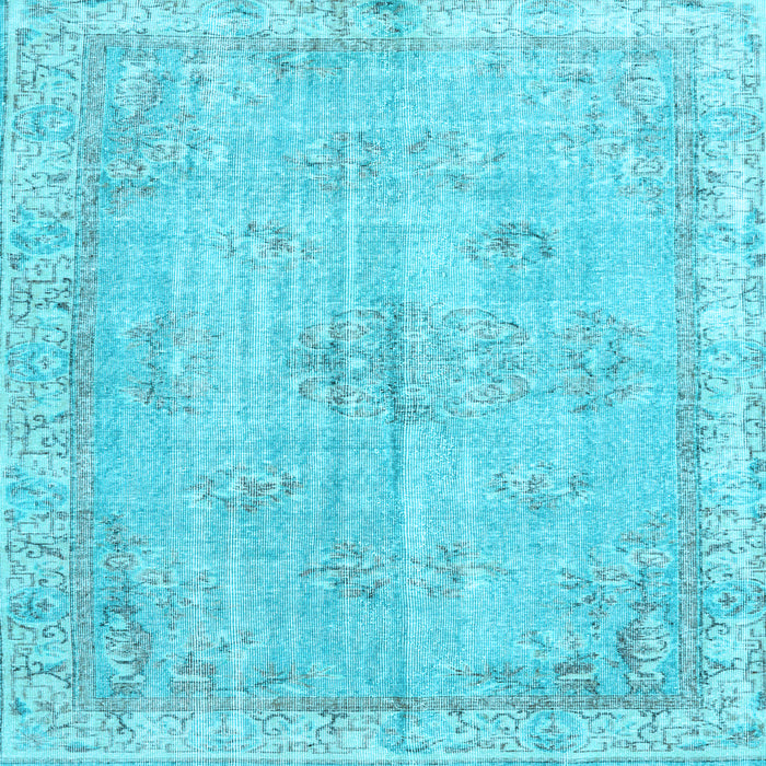 Square Machine Washable Persian Light Blue Bohemian Rug, wshtr3623lblu