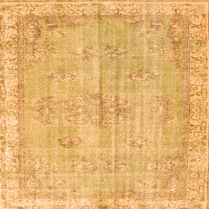 Round Machine Washable Persian Orange Bohemian Area Rugs, wshtr3623org