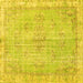 Square Machine Washable Persian Yellow Bohemian Rug, wshtr3623yw