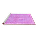 Sideview of Machine Washable Persian Pink Bohemian Rug, wshtr3623pnk