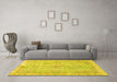 Machine Washable Persian Yellow Bohemian Rug in a Living Room, wshtr3623yw
