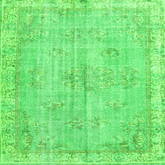 Round Machine Washable Persian Green Bohemian Area Rugs, wshtr3623grn