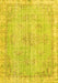 Machine Washable Persian Yellow Bohemian Rug, wshtr3623yw