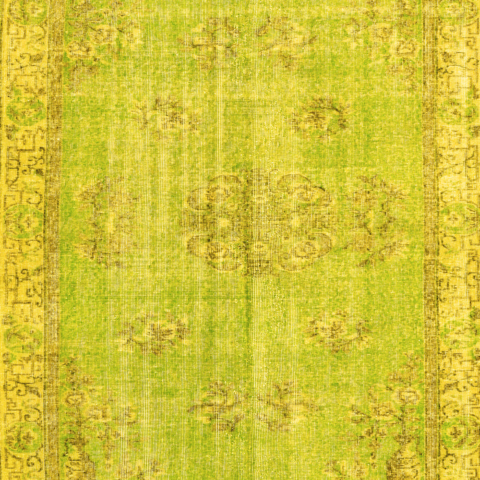 Machine Washable Persian Yellow Bohemian Rug, wshtr3623yw