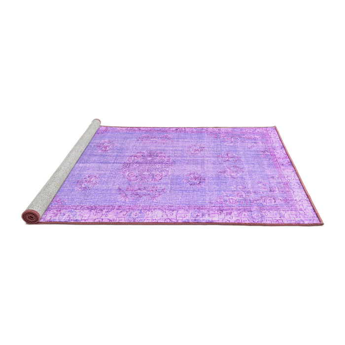 Sideview of Machine Washable Persian Purple Bohemian Area Rugs, wshtr3623pur
