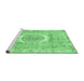 Sideview of Machine Washable Persian Emerald Green Traditional Area Rugs, wshtr3624emgrn