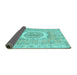 Sideview of Persian Turquoise Traditional Rug, tr3624turq