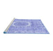 Sideview of Machine Washable Persian Blue Traditional Rug, wshtr3624blu