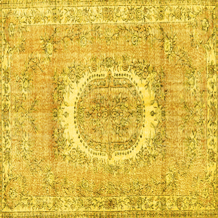 Square Persian Yellow Traditional Rug, tr3624yw