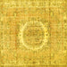 Square Persian Yellow Traditional Rug, tr3624yw