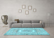 Machine Washable Persian Light Blue Traditional Rug in a Living Room, wshtr3624lblu