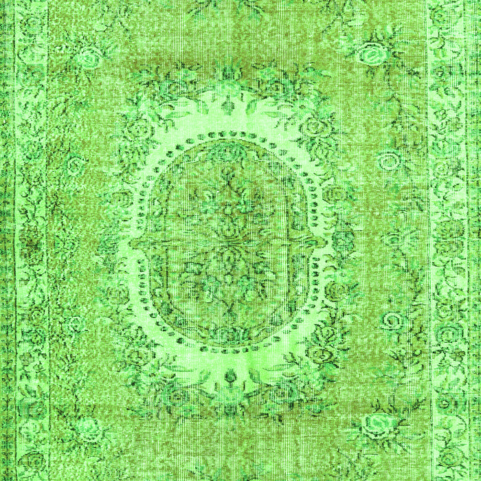 Serging Thickness of Machine Washable Persian Green Traditional Area Rugs, wshtr3624grn