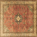 Square Persian Brown Traditional Rug, tr3625brn