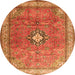 Square Persian Orange Traditional Rug, tr3625org