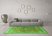 Machine Washable Persian Green Traditional Area Rugs in a Living Room,, wshtr3625grn