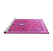 Sideview of Machine Washable Persian Pink Traditional Rug, wshtr3625pnk