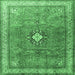 Square Persian Emerald Green Traditional Rug, tr3625emgrn