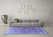 Machine Washable Persian Blue Traditional Rug in a Living Room, wshtr3625blu