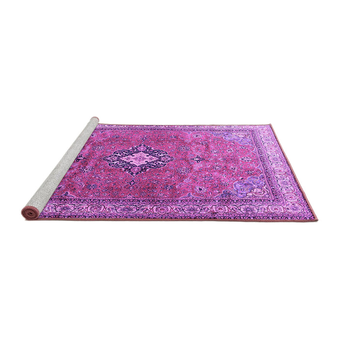 Sideview of Machine Washable Persian Purple Traditional Area Rugs, wshtr3625pur
