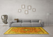 Machine Washable Persian Yellow Traditional Rug in a Living Room, wshtr3625yw