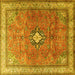 Square Persian Yellow Traditional Rug, tr3625yw