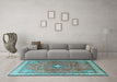 Machine Washable Persian Light Blue Traditional Rug in a Living Room, wshtr3625lblu