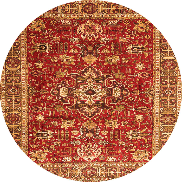 Square Persian Orange Traditional Rug, tr3626org