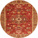 Square Persian Orange Traditional Rug, tr3626org