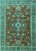 Machine Washable Persian Turquoise Traditional Area Rugs, wshtr3626turq