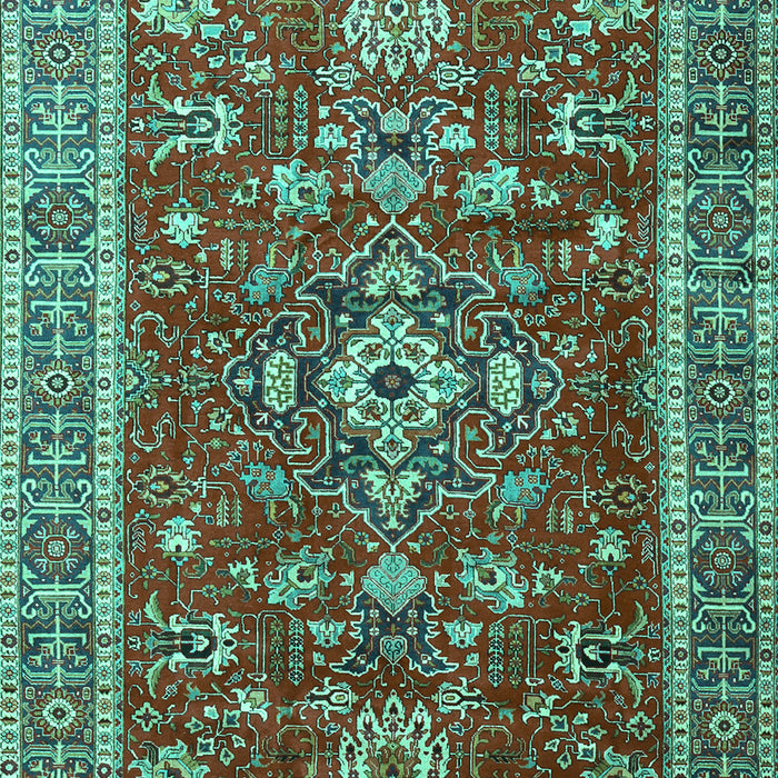 Machine Washable Persian Turquoise Traditional Area Rugs, wshtr3626turq