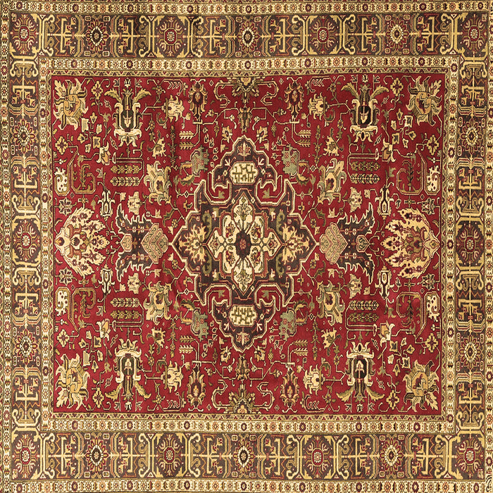 Square Persian Brown Traditional Rug, tr3626brn