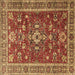 Square Persian Brown Traditional Rug, tr3626brn